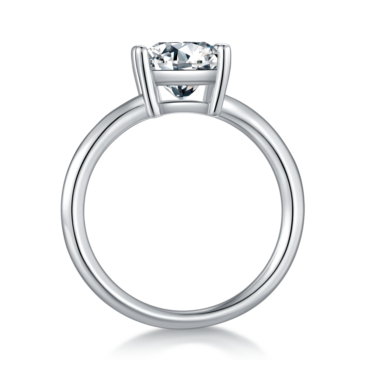 Classic Square S925 Silver Plated Platinum Moissanite Diamond Women's Ring 2.0 Carat D-Class